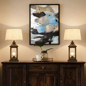 20.5in Black Gold Farmhouse Bedside Table Lamp, Suitable For Living Rooms, 3-Way Dimmable Touch Modern Bedside Table With 2 Lights For Bedrooms,