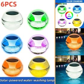 Outdoor Solar Rechargeable Floating Pool Lights,Pool Lights That Float With Solar Charging Panel,IPX7 Waterproof For Inground Pool, Bathroom, Bat (Option: 6PCS)