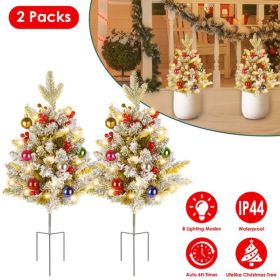 50 LED Lifelike Artificial Christmas Tree - 8 Lighting Modes, Auto 6H/18H Timer & IP44 Waterproof, Battery Operated Mini Tree With Red Berries Fo (Option: Defaulttitle)