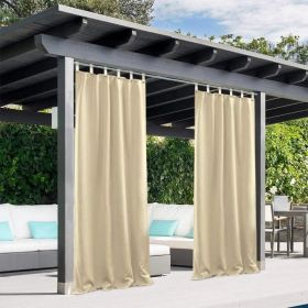 50inch*120inch*1.2inch  beige luxurious woolen outdoor curtain with hanging straps combine elegance and durability for a comfortable outdoor spac (Option: 50inch120inch12inch)