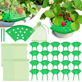 8Set Home Strawberry Planting Kit With 2 Sturdy Legs Inchlde 16 Strawberry Plant Supports 40 Insect-proof Mesh Bag Reusable Strawberry Growing Ra (Option: 8Set)